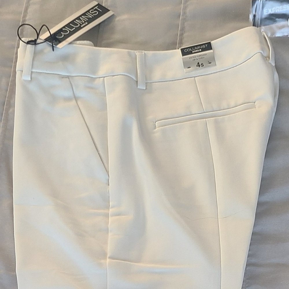 Express Columnist Ankle Length Pant - White